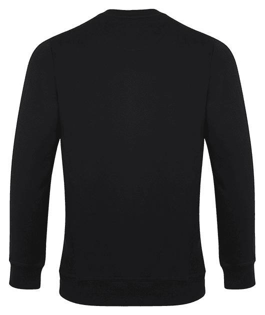 Sweat-shirt noir 100% coton biologique, Coupe droite Logo Be&Jo Effet Bois