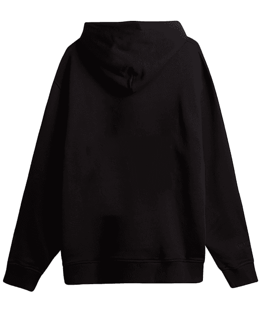 Hoodie Noir 100% coton biologique, 300g/m2 Coupe oversize Logo Be&Jo Rose et bleu